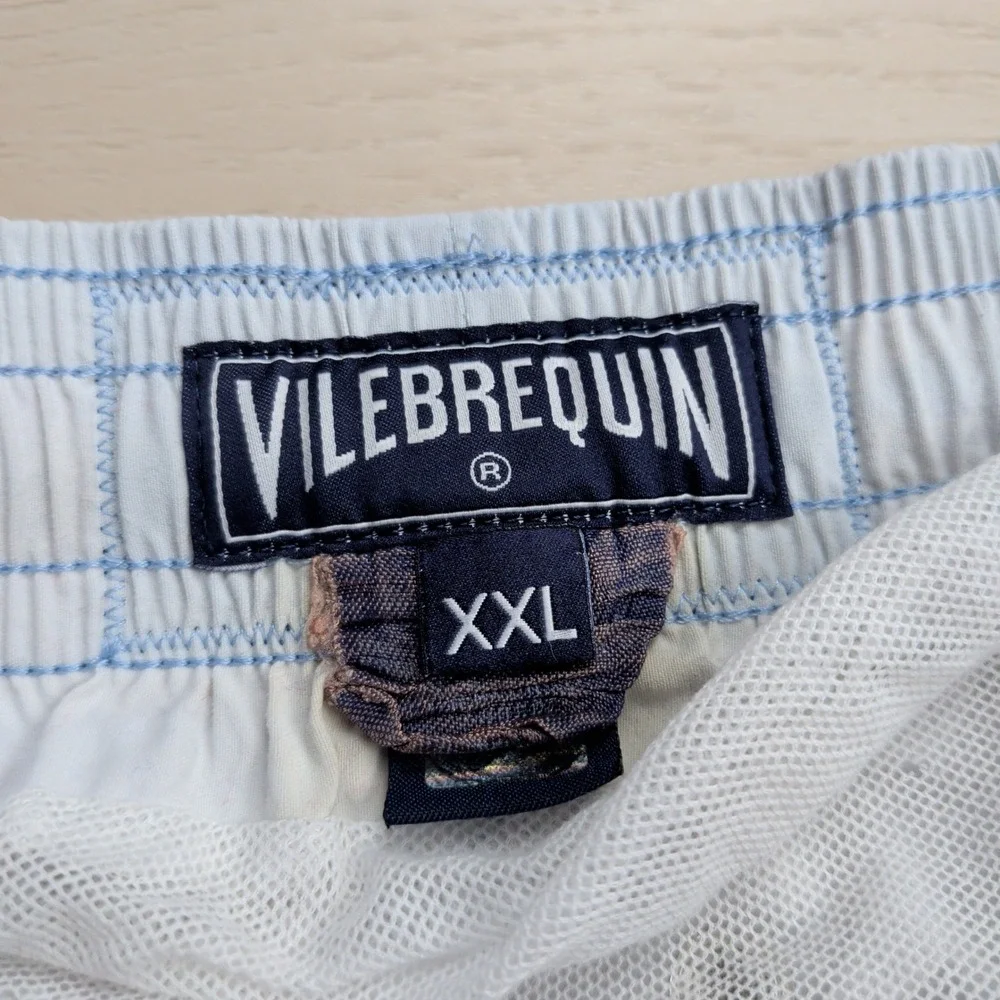 Vilebrequin Swim Trunks Mens XXL Light Blue Board Shorts Drawstring Mesh Lined